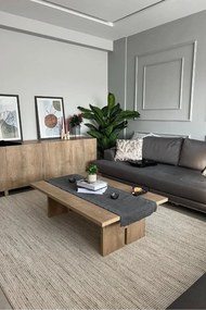 Stewehome χαλί σαλονιού μοντέρνου στιλ από πλεκτή ψάθα 80x50x6 cm