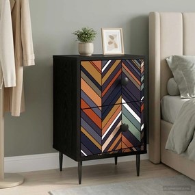 vidaXL Κομοδίνο OMMEN Μαύρη Δρυς 36 x 33 x 61 εκ. Επεξεργασμένο Ξύλο