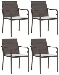 vidaXL Σετ Τραπεζαρίας Κήπου 5 τεμ. Συνθ. Ρατάν / Ατσάλι με Μαξιλάρια