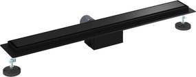 vidaXL 2 σε 1 εκροή ντους Μαύρο 70 cm Ανοξείδωτο Ατσάλι 304