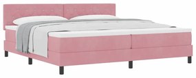 vidaXL Κρεβάτι με Ελατήρια και Στρώμα Ροζ 200 x 200 cm ύφασμα