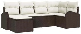 vidaXL Σετ Καναπέ Κήπου Καφέ συνθετικό ρατάν