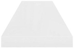 Ράφια Τοίχου Γυαλιστερά Άσπρα 2 Τεμάχια 90x23,5x3,8 εκ. MDF - Λευκό