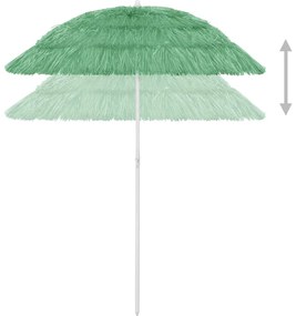 vidaXL Ομπρέλα Θαλάσσης Hawaii Πράσινη 180 εκ.