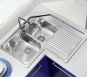 Sanitec Inox Zenith Scratch 11298 Left (83x83) - Γωνιακος Ανοξείδωτος Νεροχύτης