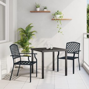 vidaXL 3 Τεμάχιο Σετ Τραπεζαρίας Κήπου Ανθρακί Χάλυβας