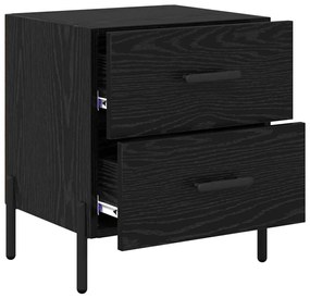 vidaXL Κομοδίνο Μαύρη δρυς 40 x 35 x 47.5 εκ Επεξεργασμένο ξύλο