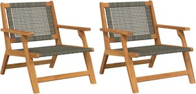 vidaXL Εξωτερικά Έπιπλα 2 pcs Γκρι 67 x 78 x 73 εκ.