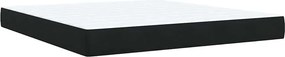 vidaXL Κρεβάτι Boxspring με Στρώμα Μαύρο 180x200 εκ. Βελούδινο