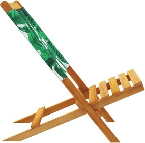 vidaXL Καρέκλες Κήπου 2 τεμ. Σχέδιο Φύλλων Μασίφ Ακακία &amp; Ύφασμα