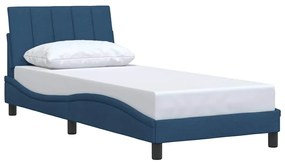 vidaXL Σκελετός Κρεβατιού Χωρίς Στρώμα Hanko Μπλε 80x200 εκ. Υφασμάτινο