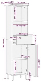 ΝΤΟΥΛΑΠΙ ΜΠΑΝΙΟΥ 38X33,5X160 ΕΚ. ΑΠΟ ΜΑΣΙΦ ΞΥΛΟ ΜΑΝΓΚΟ 4018650