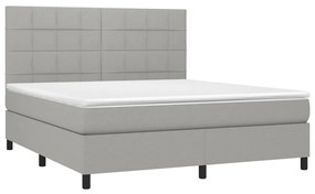 ΚΡΕΒΑΤΙ BOXSPRING ΜΕ ΣΤΡΩΜΑ &amp; LED ΑΝ.ΓΚΡΙ 180X200ΕΚ. ΥΦΑΣΜΑΤΙΝΟ 3134893