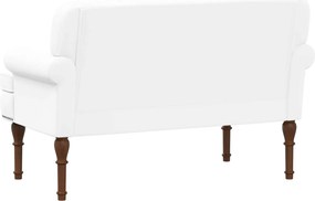 vidaXL Love seat με κουμπιά Λευκό 120 x 65 x 77 εκ Τεχνητό Δέρμα
