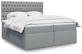 ΚΡΕΒΑΤΙ BOXSPRING ΜΕ ΣΤΡΩΜΑ ΑΝΟΙΧΤΟ ΓΚΡΙ 200X200 ΕΚ. ΥΦΑΣΜΑΤΙΝΟ 3293694