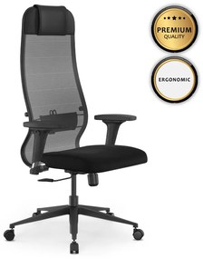 0234140 Καρέκλα γραφείου B1-111D Megapap εργονομική με διπλό ύφασμα Mesh χρώμα μαύρο 65x70x118/132εκ. Mesh ύφασμα, 1 Τεμάχιο