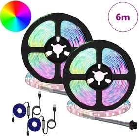 vidaXL Λωρίδα LED 2 pcs Μαύρο και Διαφανές 3000 χιλ