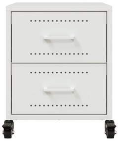 vidaXL Κομοδίνα 2 τεμ. Λευκό 36x39x43,5 εκ. από Χάλυβα