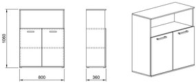 Βιβλιοθήκη 80x36x106, Modul 82, Genomax