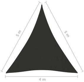 vidaXL Πανί Σκίασης Τρίγωνο Ανθρακί 4 x 5 x 5 μ. από Ύφασμα Oxford