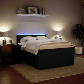 vidaXL Κρεβάτι Boxspring με Στρώμα Μαύρο 160x200 εκ. Βελούδινο