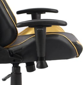 vidaXL Καρέκλα Gaming Περιστρεφόμενη Χρυσή PVC