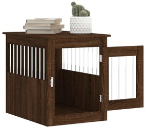 vidaXL Κλουβί Σκύλου Καφέ Δρυς 55 x 75 x 65 εκ. από Επεξεργ. Ξύλο
