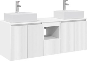 vidaXL Σετ Ντουλαπιών Μπάνιου 3 τμχ. Λευκό 128 x 41 x 79,5 cm