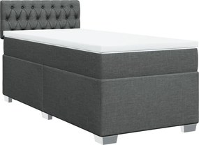 vidaXL Κρεβάτι Boxspring με Στρώμα Σκούρο Γκρι 100x200 εκ. Υφασμάτινο