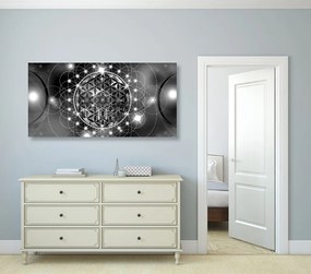 Εικόνα μαγευτική Mandala σε ασπρόμαυρο - 120x60