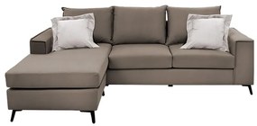 Γωνιακός καναπές Fabulous pakoworld αναστρέψιμος ύφασμα mocha-cream 240x165x95εκ