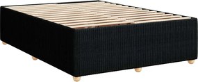 vidaXL Κρεβάτι Boxspring με Στρώμα Μαύρο 140x190 εκ. Υφασμάτινο
