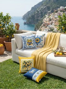 Stewehome Σετ 5 τεμαχίων μαξιλαροθηκών και ραφιέρας με δρομέα από σουέτ υλικό 43x43 cm