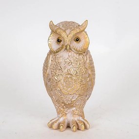 Διακοσμητική Κουκουβάγια 752-11564 10,5x10x22cm Gold-Grey Estheti Home Πολυρεσίνη