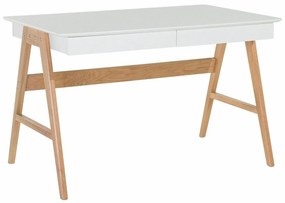 Τραπέζι γραφείου Berwyn 259, Με συρτάρια, 75x120x67cm, 31 kg, Άσπρο, Δρυς, Ξύλο: Δρυς | Epipla1.gr