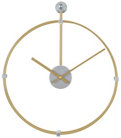 Ρολόι Τοίχου ArteLibre Χρυσό Μέταλλο 54x47x6cm