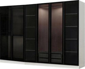 Εξαφυλλη Ντουλαπα Λευκο/Μαυρο KALEO 52x225x210