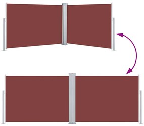 vidaXL Σκίαστρο Πλαϊνό Συρόμενο Καφέ 120 x 1000 εκ.