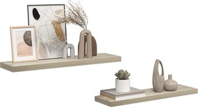vidaXL Ράφια Τοίχου 2 τεμ. Χρώμα Δρυός 90x23,5x3,8 εκ. MDF
