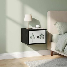 vidaXL Τοίχου κομοδίνο HANAU Μαύρη Δρυς 36 x 33 x 25 εκ.