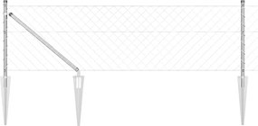 vidaXL Περίφραξη με Σπίθες 10 x 0,8 μ Γαλβανισμένος Χάλυβας Ασημί