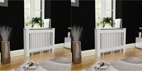 vidaXL Καλύμματα Καλοριφέρ 2 τεμ. Λευκά 112 εκ. από Επεξεργασμένο Ξύλο