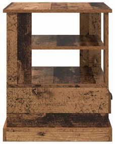 vidaXL Κομοδίνο με ράφι Παλαιό ξύλο 50 x 50 x 60 cm Επεξεργασμένο ξύλο