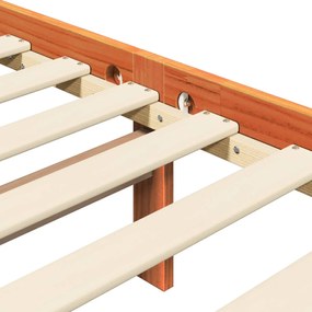 vidaXL Σκελετός Κρεβατιού με κεφαλάρι Κερωτό καφέ 160 x 200 cm