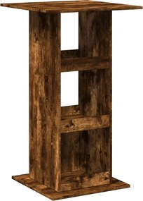 vidaXL Τραπέζι Μπαρ με Ράφια Καπνιστή Δρυς 60x60x102 εκ. Επεξεργ. Ξύλο