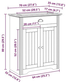 Ντουλάπι νιπτήρα μπάνιου "BODO" Λευκό 70x35x80 cm - Λευκό