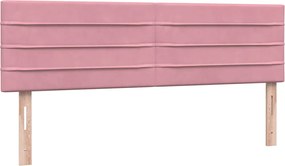 vidaXL Κρεβάτι Boxspring με Στρώμα Ροζ 160x210 εκ. Βελούδινο