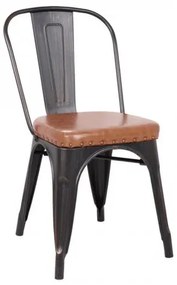 RELIX καρέκλα Steel Antique Black/Pu Κάθισμα Camel 45x51x82cm Ε5191Ρ,104