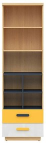 Βιβλιοθήκη Boston BV107, Ανοιχτό, Με συρτάρια, Πλαστικοποιημένη μοριοσανίδα, Αριθμός συρταριών: 2, 200x60x41cm, 45 kg | Epipla1.gr