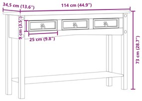 ΤΡΑΠΕΖΙ ΚΟΝΣΟΛΑ CORONA 114X34,5X73 ΕΚ. ΑΠΟ ΜΑΣΙΦ ΞΥΛΟ ΠΕΥΚΟΥ 4005666